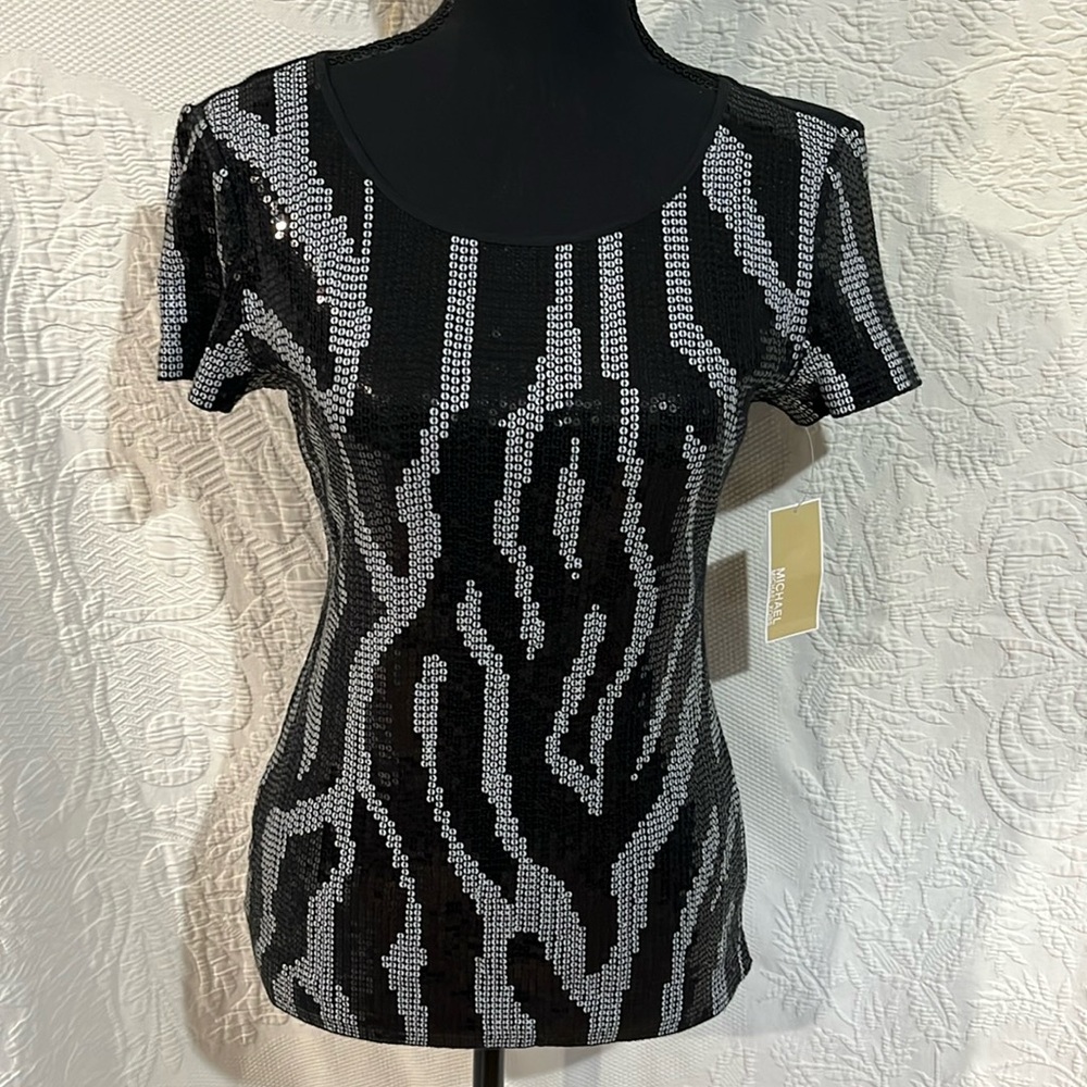 Michael Kors sequin t shirt, size small, NWT